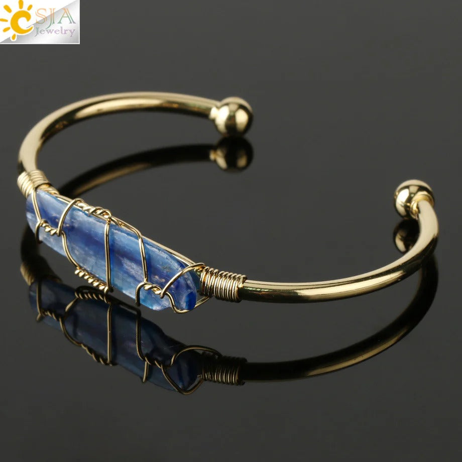 Artisan Crystal Cuff Bracelet - Unique Summer Statement Piece
