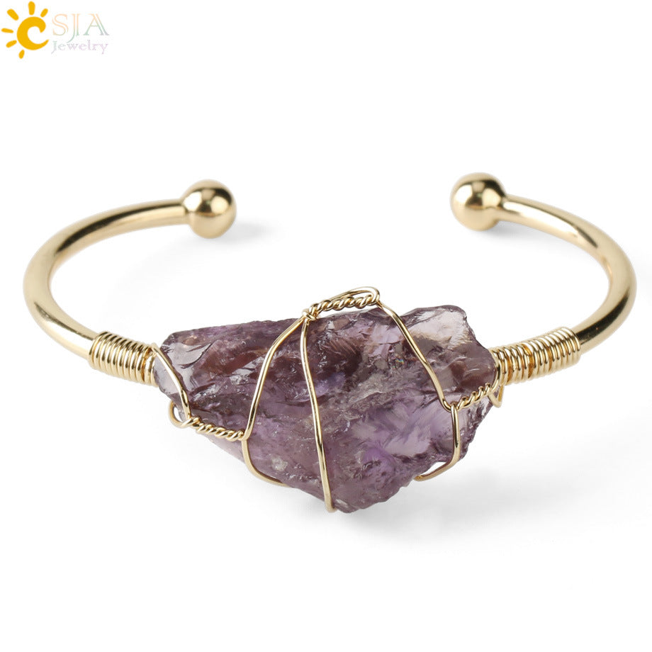 Artisan Crystal Cuff Bracelet - Unique Summer Statement Piece