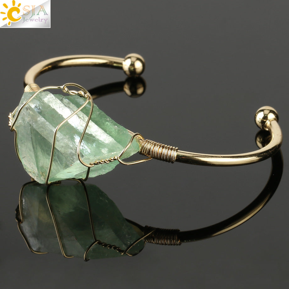 Artisan Crystal Cuff Bracelet - Unique Summer Statement Piece