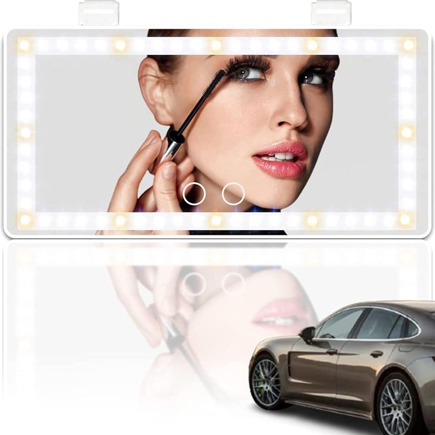 LED Car Vanity Mirror with Touch Control