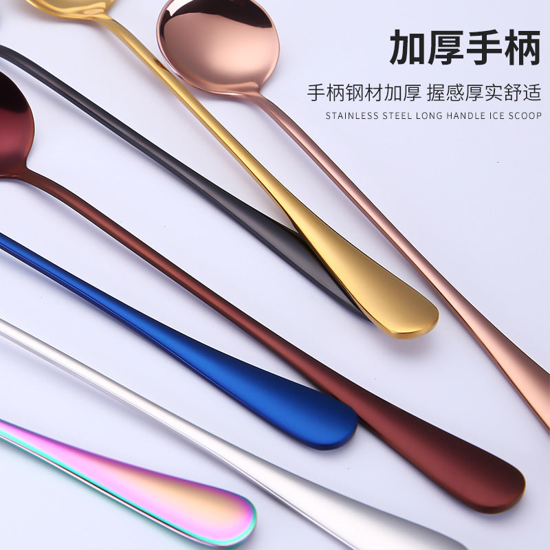 Elegant Stainless Steel Cocktail Spoon and Ice Scoop Set