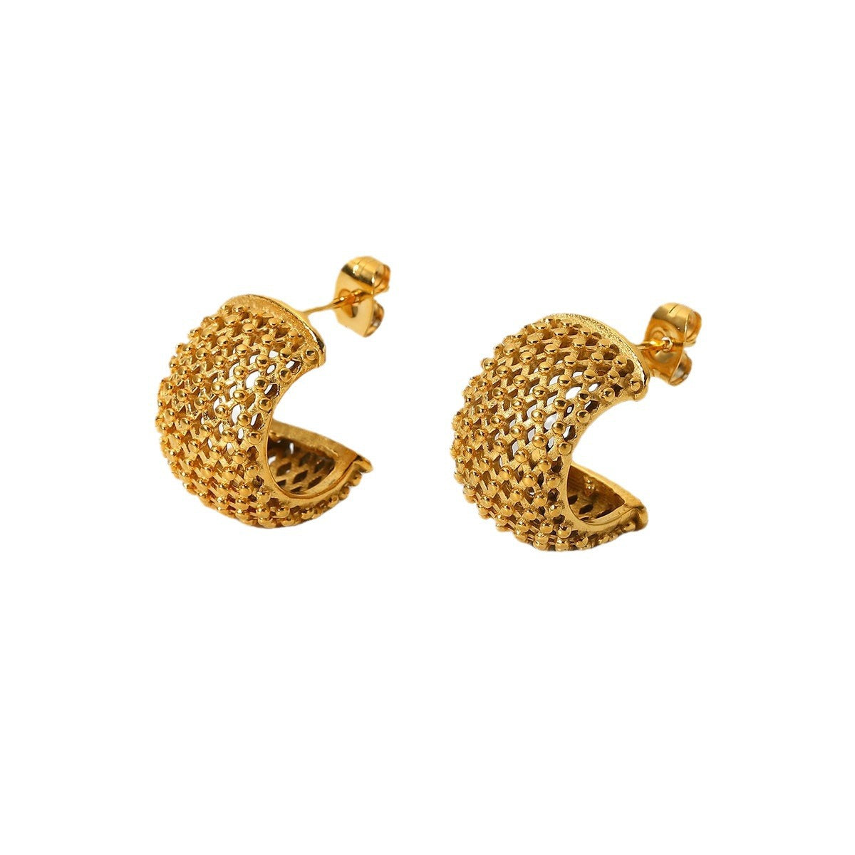 Luxury Rhombic Grid CC Stud Earrings