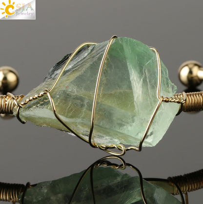 Artisan Crystal Cuff Bracelet - Unique Summer Statement Piece