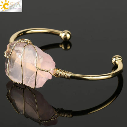 Artisan Crystal Cuff Bracelet - Unique Summer Statement Piece