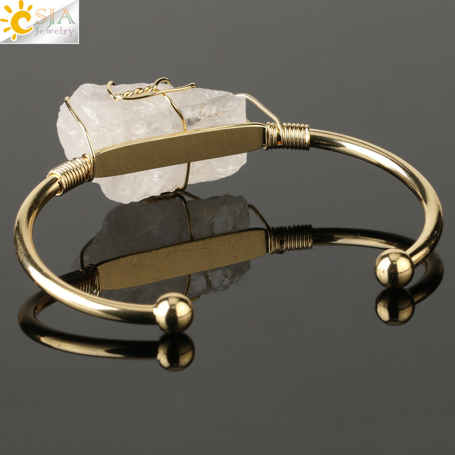 Artisan Crystal Cuff Bracelet - Unique Summer Statement Piece