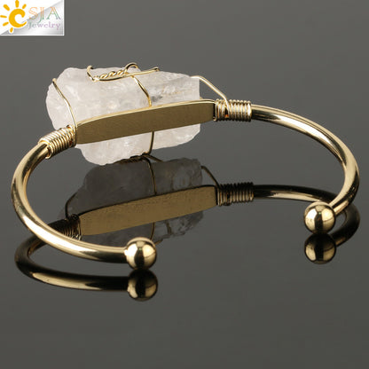 Artisan Crystal Cuff Bracelet - Unique Summer Statement Piece