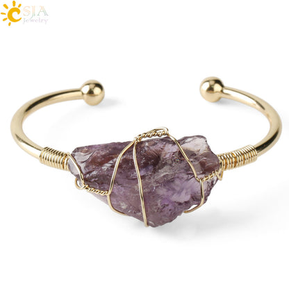 Artisan Crystal Cuff Bracelet - Unique Summer Statement Piece
