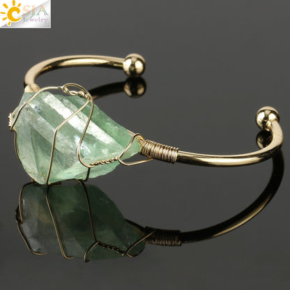 Artisan Crystal Cuff Bracelet - Unique Summer Statement Piece