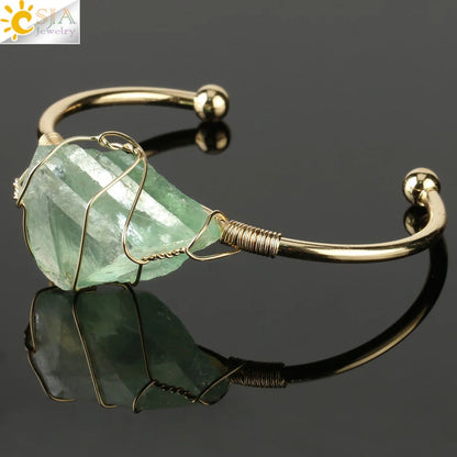 Artisan Crystal Cuff Bracelet - Unique Summer Statement Piece