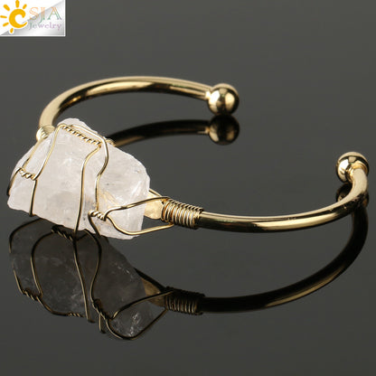 Artisan Crystal Cuff Bracelet - Unique Summer Statement Piece
