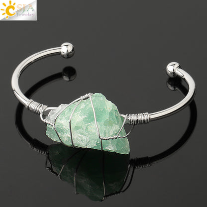 Artisan Crystal Cuff Bracelet - Unique Summer Statement Piece