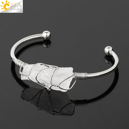 Artisan Crystal Cuff Bracelet - Unique Summer Statement Piece