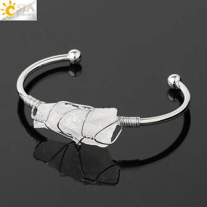 Artisan Crystal Cuff Bracelet - Unique Summer Statement Piece