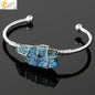 Artisan Crystal Cuff Bracelet - Unique Summer Statement Piece