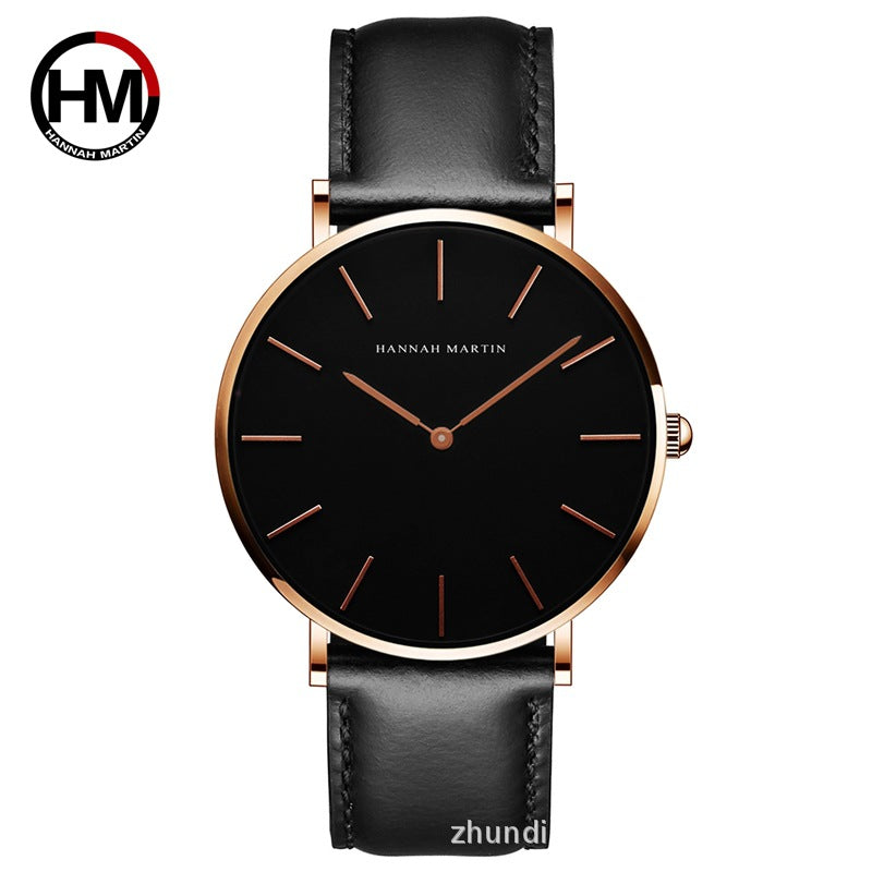 Hannah Martin CH02 Quartz Men Waterproof Leather Wristwatch