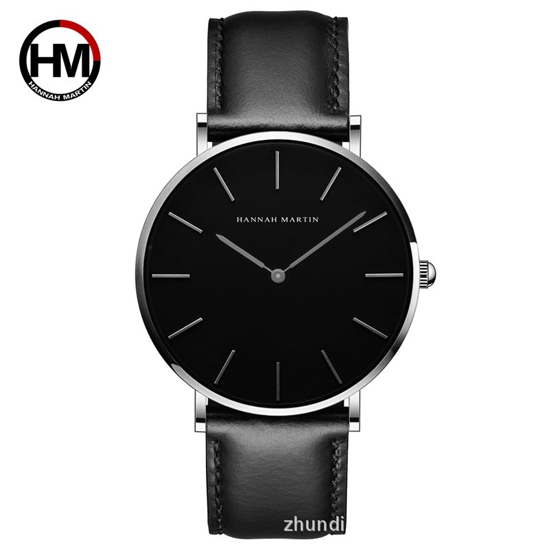 Hannah Martin CH02 Quartz Men Waterproof Leather Wristwatch