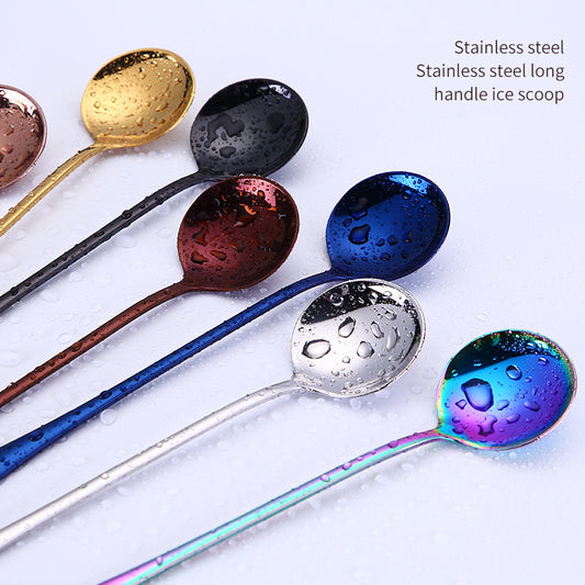 Elegant Stainless Steel Cocktail Spoon and Ice Scoop Set