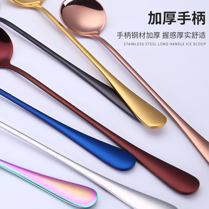 Elegant Stainless Steel Cocktail Spoon and Ice Scoop Set