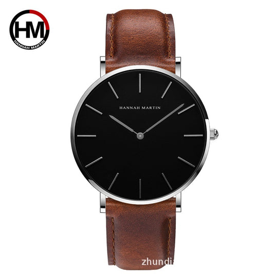 Hannah Martin CH02 Quartz Men Waterproof Leather Wristwatch