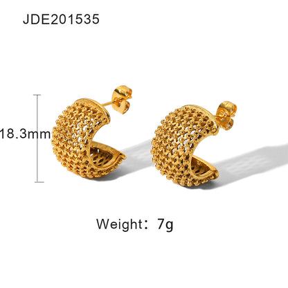 Luxury Rhombic Grid CC Stud Earrings