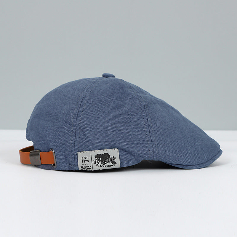 Trendy Korean-Style Beret Cap with Reversed Brim