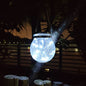 Cracked Glass Mason Jar Hanging Solar Outdoor Light