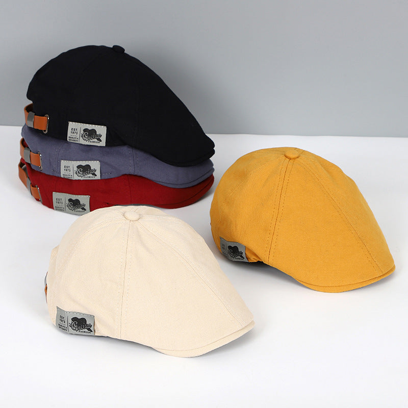 Trendy Korean-Style Beret Cap with Reversed Brim