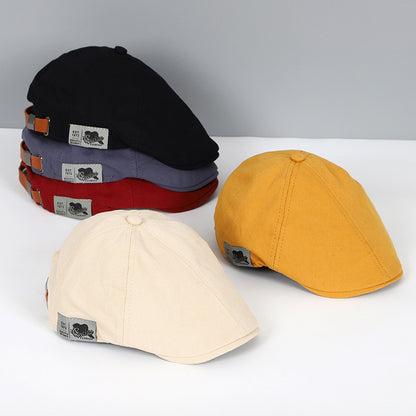 Trendy Korean-Style Beret Cap with Reversed Brim