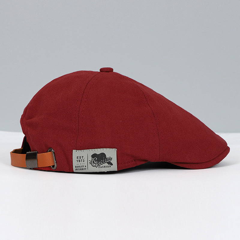 Trendy Korean-Style Beret Cap with Reversed Brim