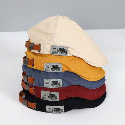 Trendy Korean-Style Beret Cap with Reversed Brim