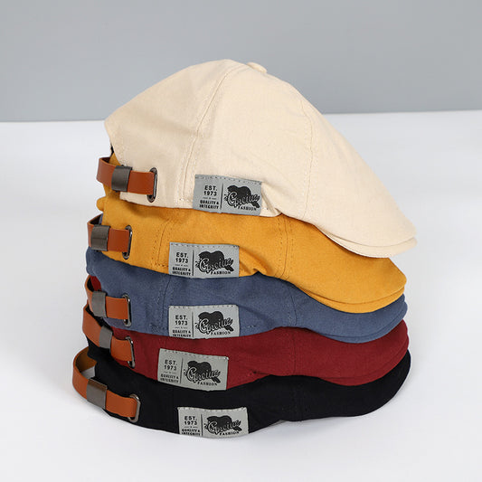Trendy Korean-Style Beret Cap with Reversed Brim