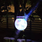 Cracked Glass Mason Jar Hanging Solar Outdoor Light